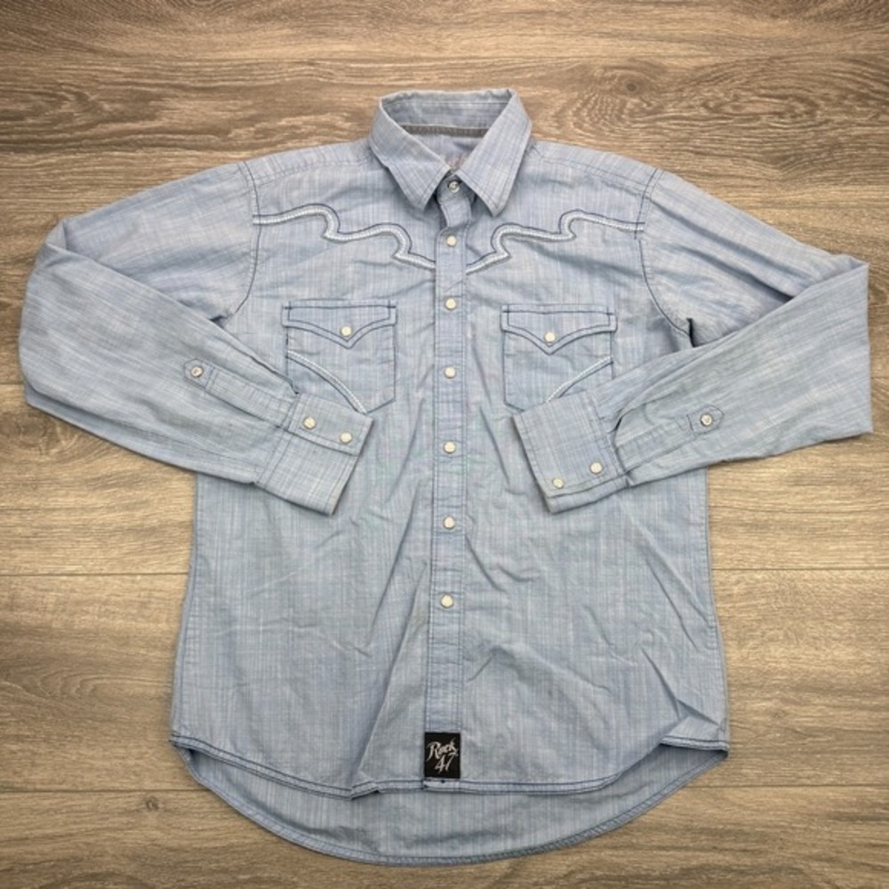 Wrangler Light Blue Western Button-Down Shirt